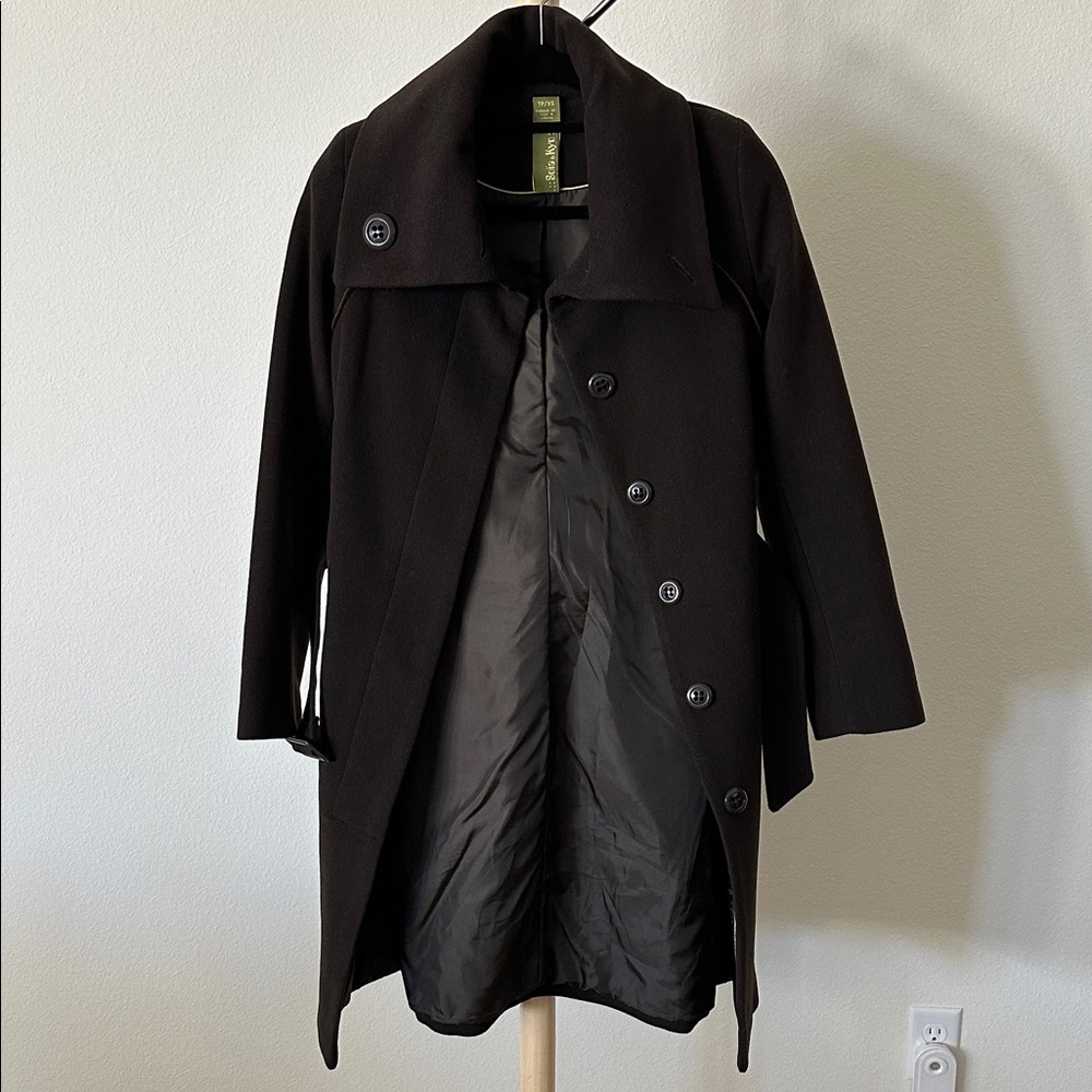 Soia & Kyo wool blend dark brown coat sz xs